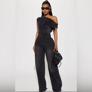 Fashion Nova Dakota Denim Jumpsuit NWT